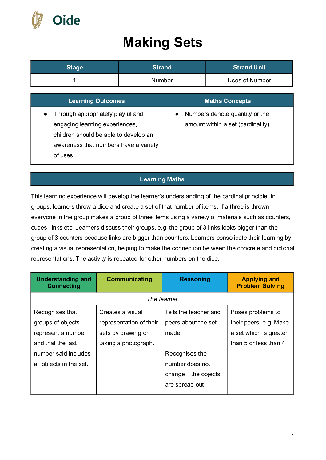 Making Sets Stage 1 Uses of Number pdf