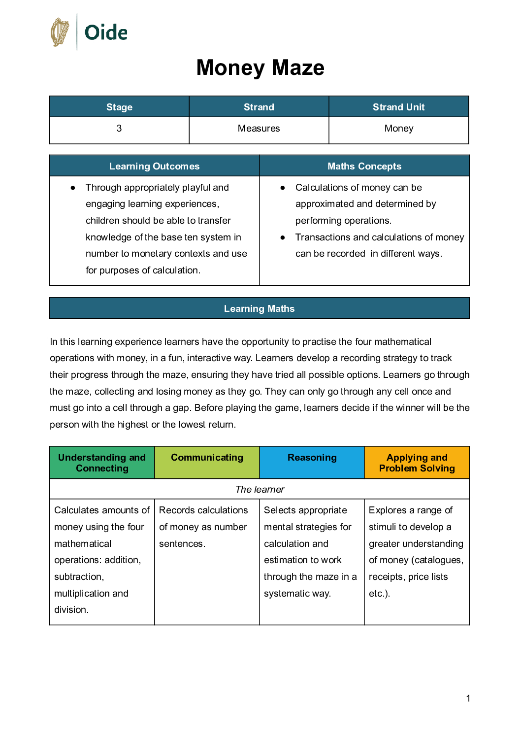 Money Maze Stage 3 Money pdf