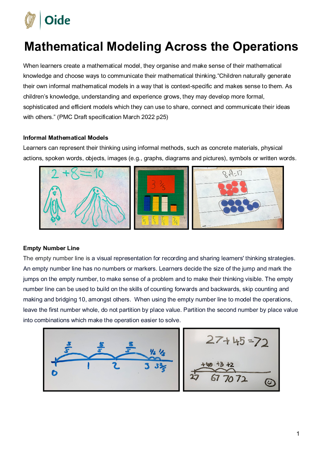 Mathematical Modeling Across the Operations Information Sheet pdf
