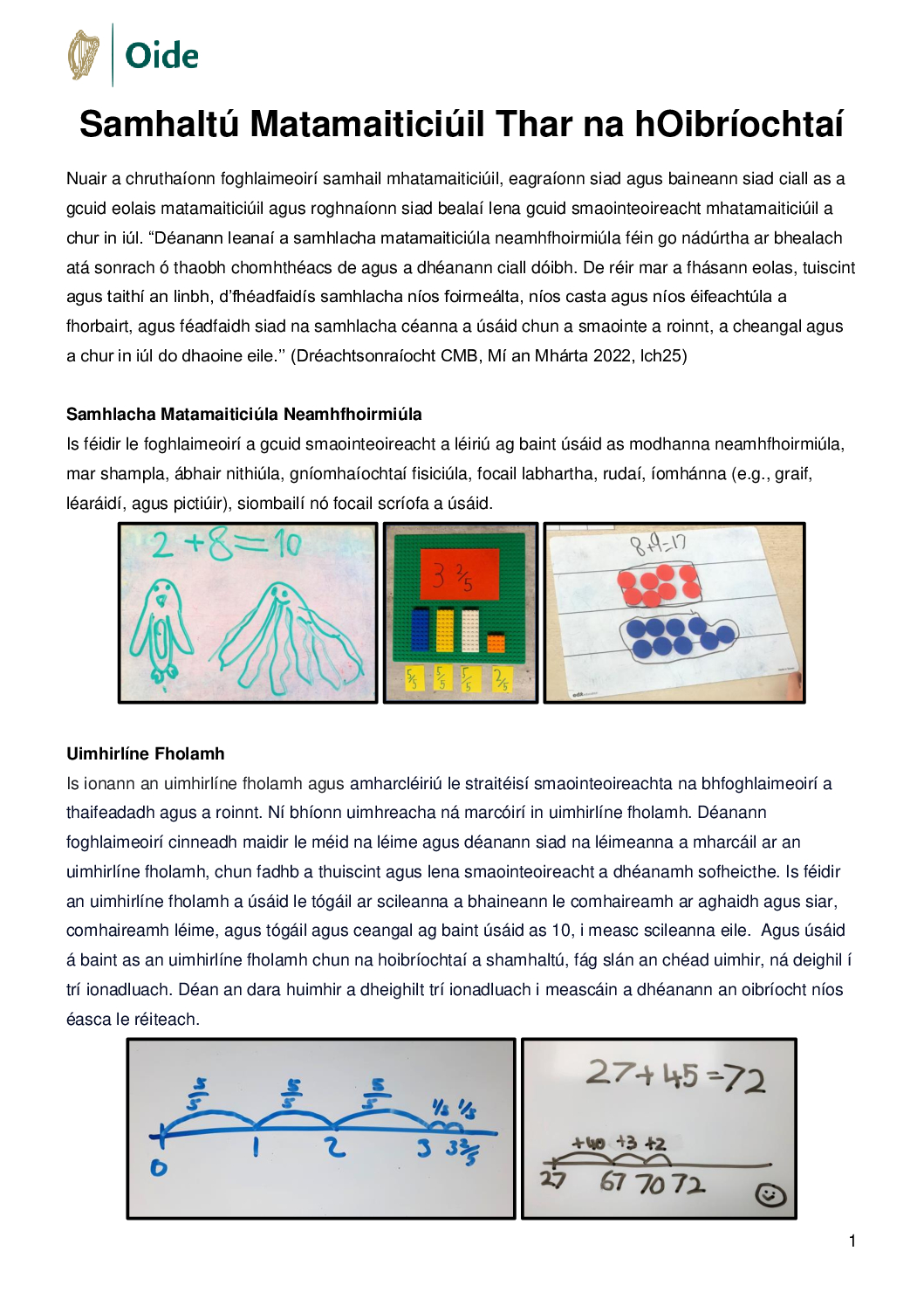 Samhaltu Matamaiticiuil thar na hOibriochtai pdf