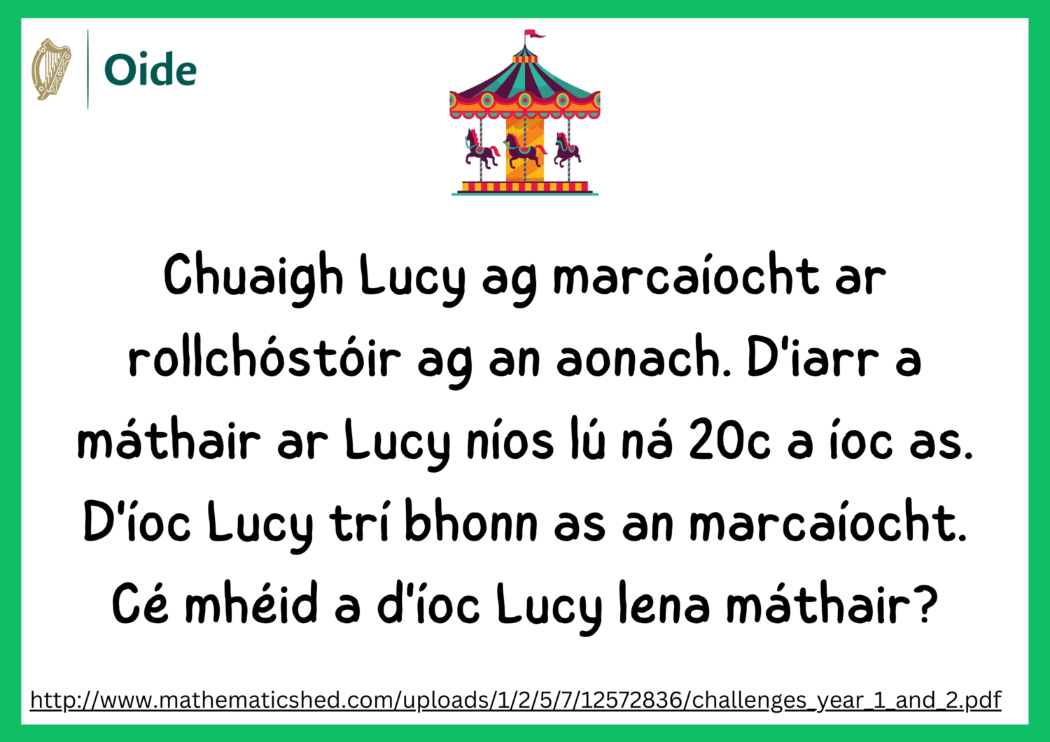 Lucy at the Fair Gaeilge
