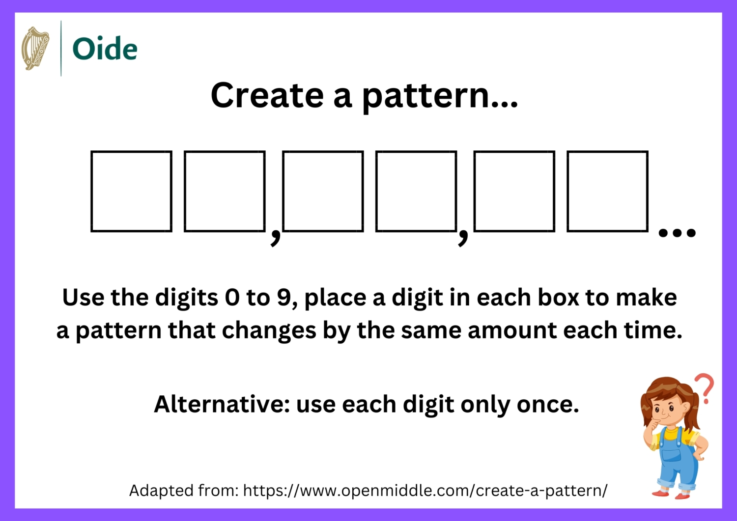 Create a Pattern- Algebra