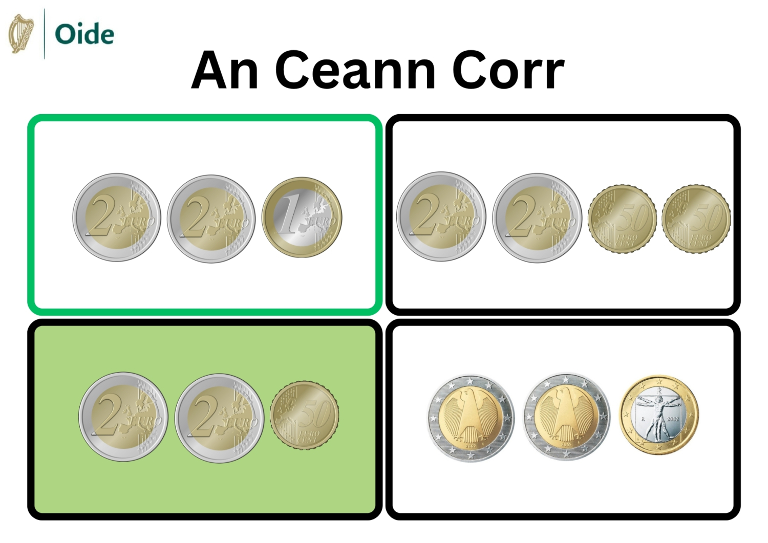 Money Large Coins (Gaeilge)