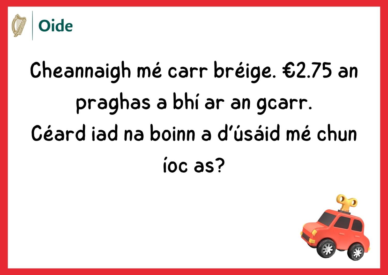 Toy Car (Irish)