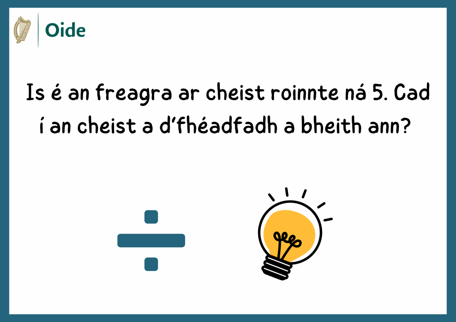 (Irish) Dividing Gaeilge