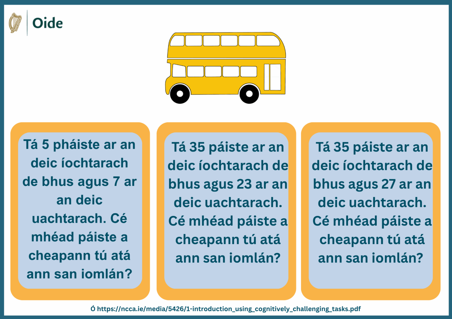 Páiste ar an mBus Gaeilge
