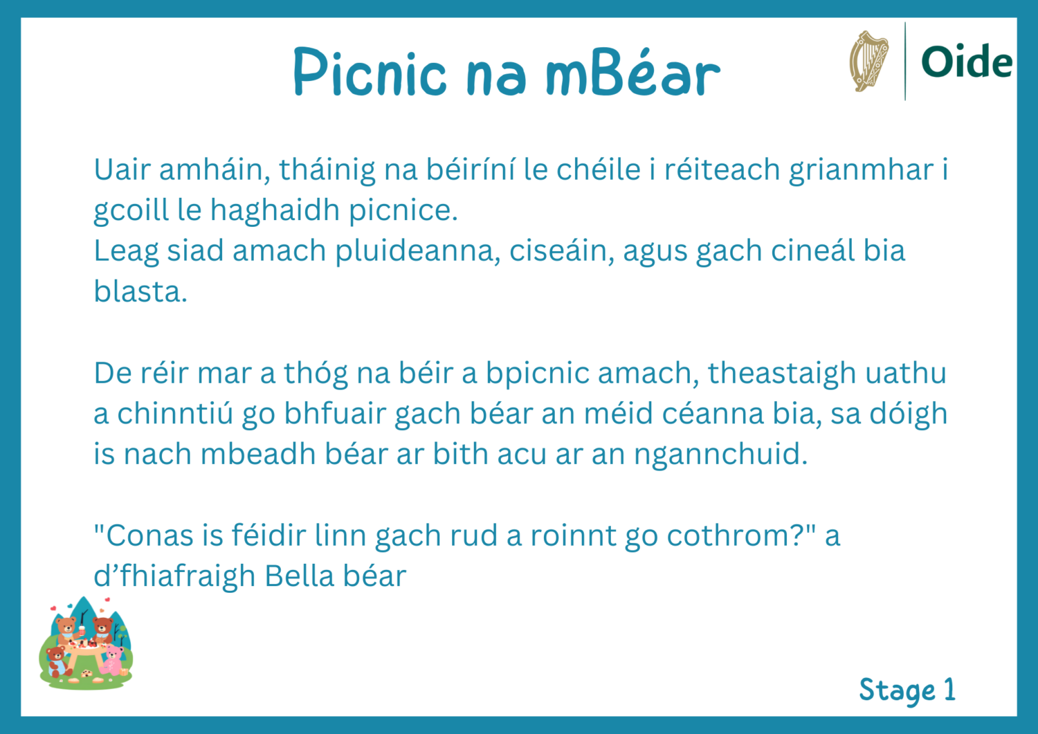 Picnic na mBéar (Scéal)