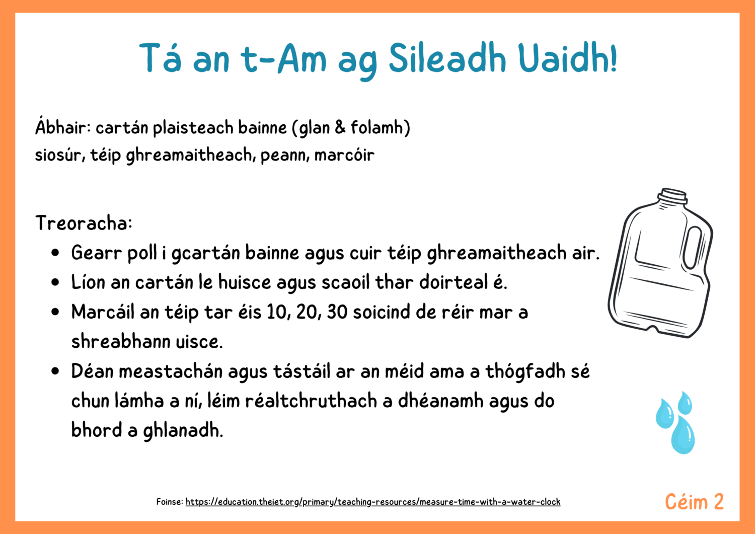 (Irish) Time is dripping away