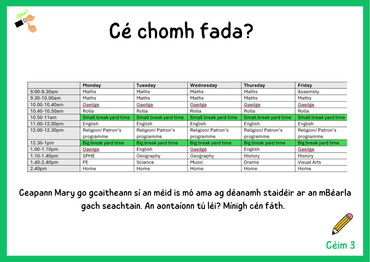 Cé chomh fada
