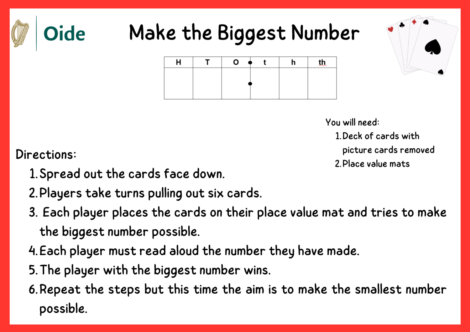 Make the biggest number